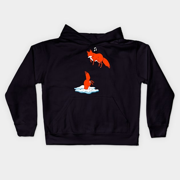 Fox Jump Kids Hoodie by CozySkull